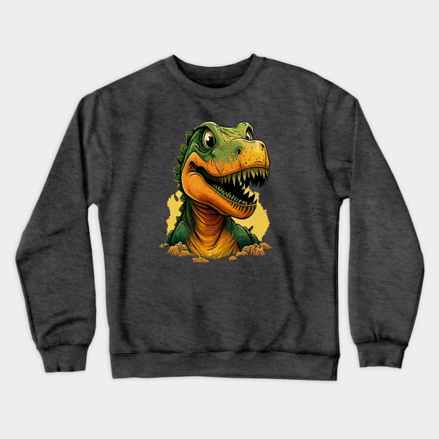 Tyrannosaurus Rex Dinosaur Head Crewneck Sweatshirt by KOTOdesign